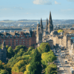 Vista aérea de Edimburgo, Escocia