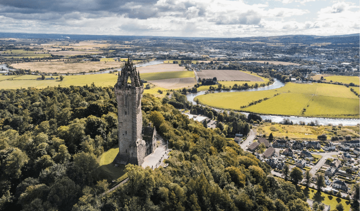 Vista aérea del monumento William Wallace