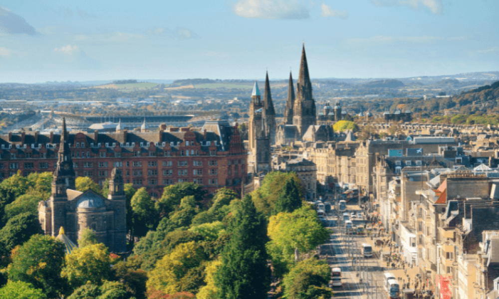 Vista aérea de Edimburgo, Escocia